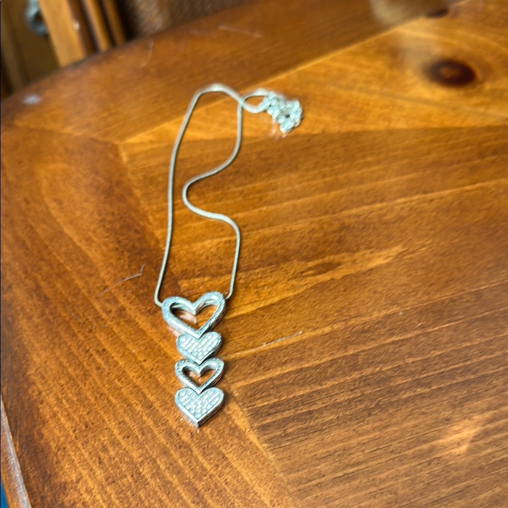 Brighton Silver Heart Cascade Necklace